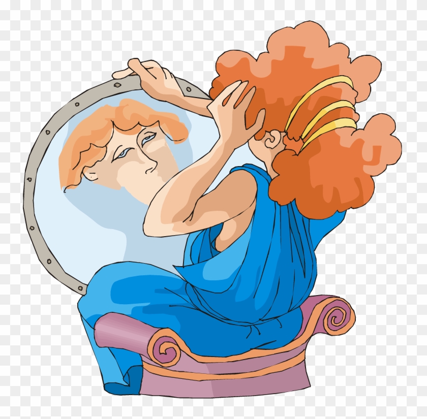 Female Looking In A Mirror Image From Www - Cartoon #470717