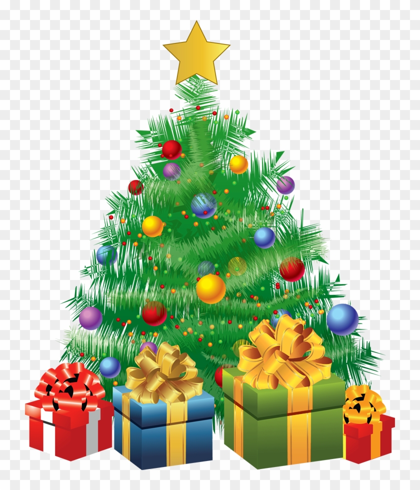 Transparent Christmas Green Tree With Gifts Png Picture - Christmas Tree With Gifts Animated #470748