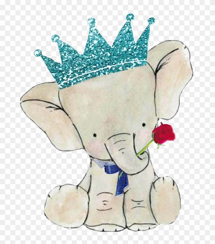 56 X72 Baby Elephant With Flowers Crown Giftwrap Cabin - Picsart Elephant Family #470925