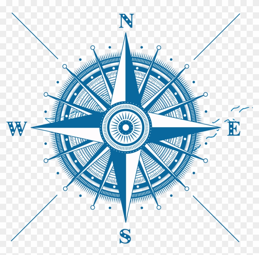 Compass Rose Drawing Illustration - Compass Vector Art Transparent #471241