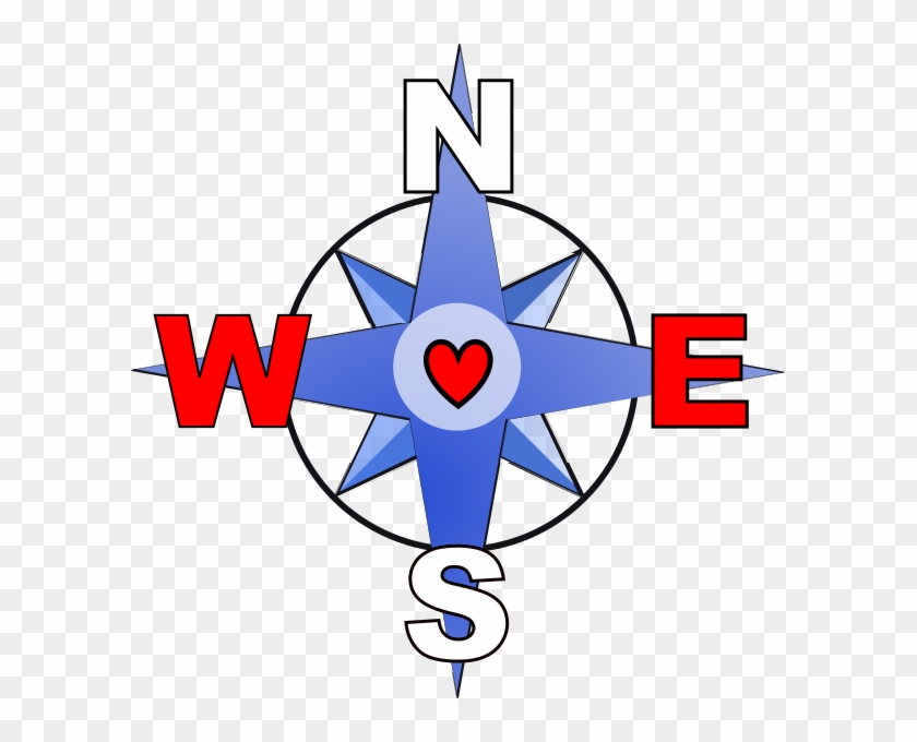 Compass Rose Heart We Clip Art At Clker - Compass #471291