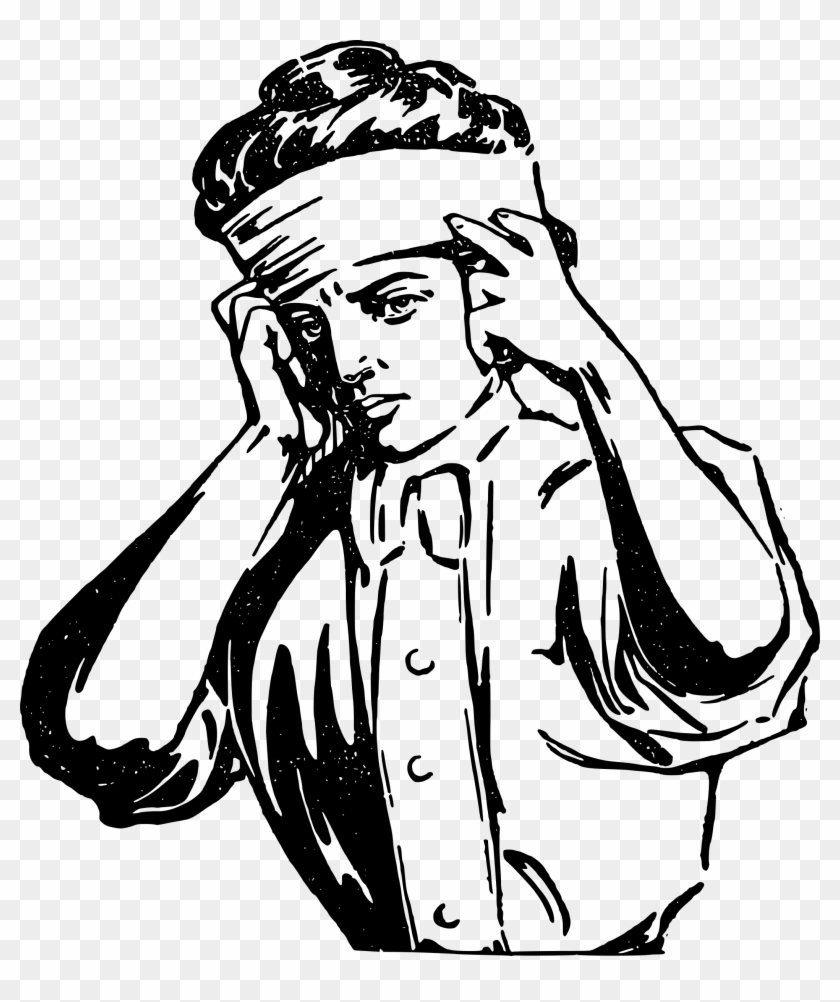 Headache Lady - Headache Clipart Black And White #471702