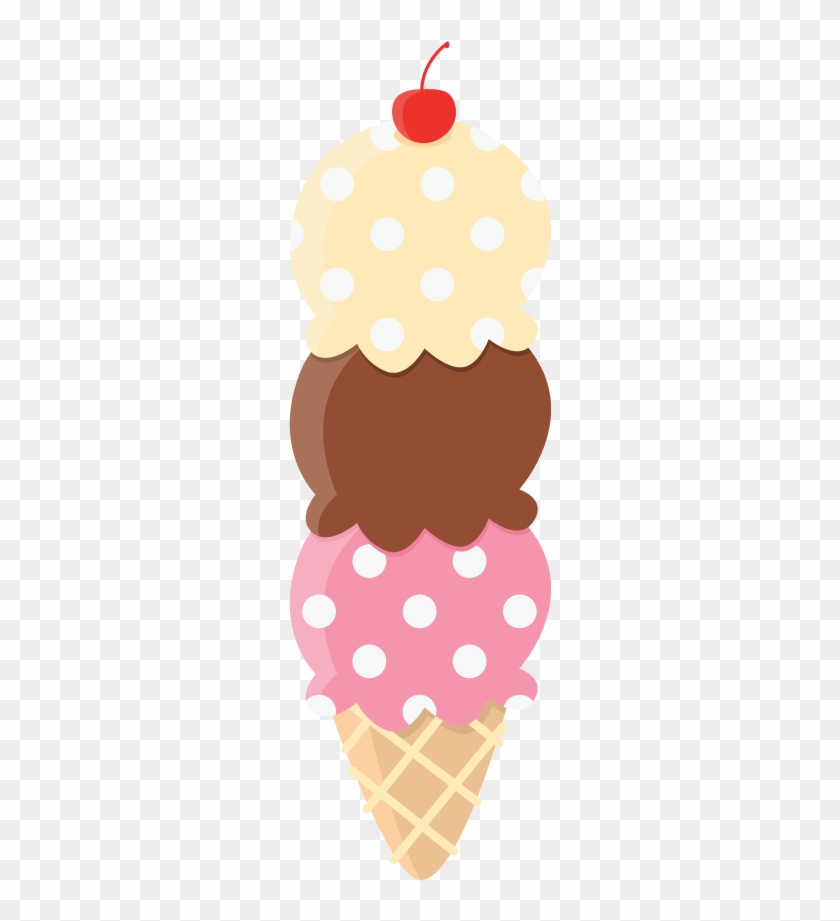 Scrapbook Paper - Triple Scoop Ice Cream Cone Clip Art #471962