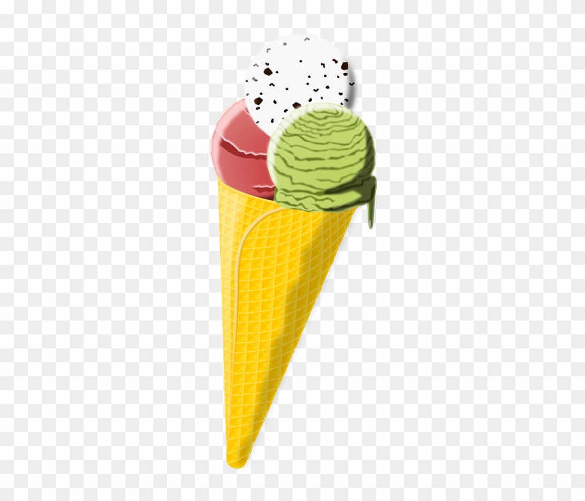 Cornet, Food, Ice Cream, Popsicle, Summer - Dessin De Glaces En Cornet 2 Boules #471988