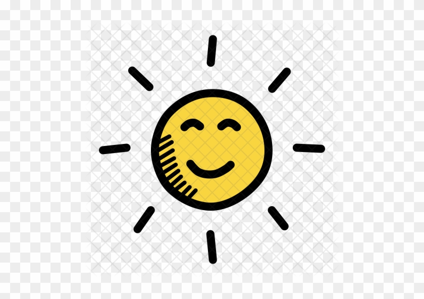 Sunny Happy Emoji Weather Icon Simple Stock Vector - Sunny Weather Png #472071