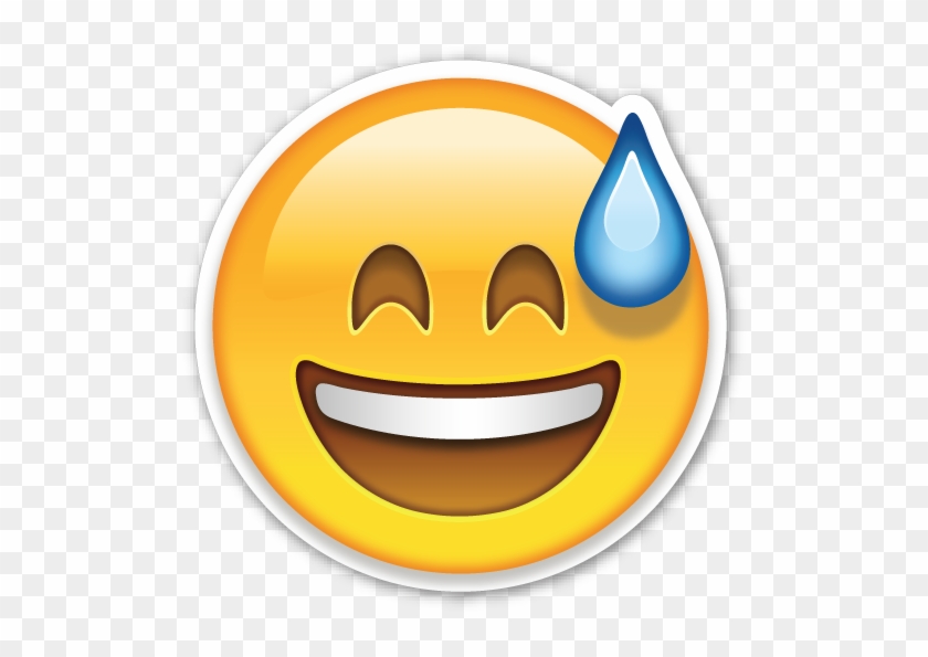Emoji Sweat Smile Png - Free Transparent PNG Clipart Images Download