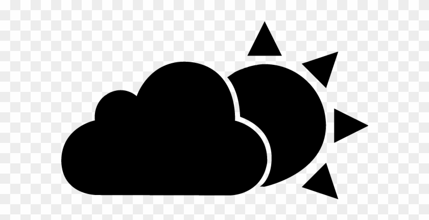 Sunny To Partly Cloudy Symbol Icon - Transparent Black And White Sun #472306