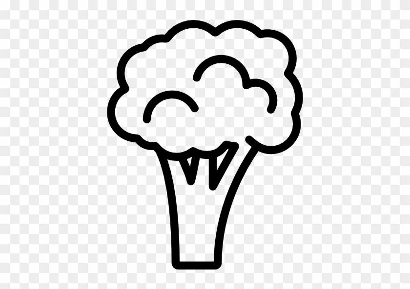 Broccoli Outline Free Icon - Black And White Clipart Broccoli #472338