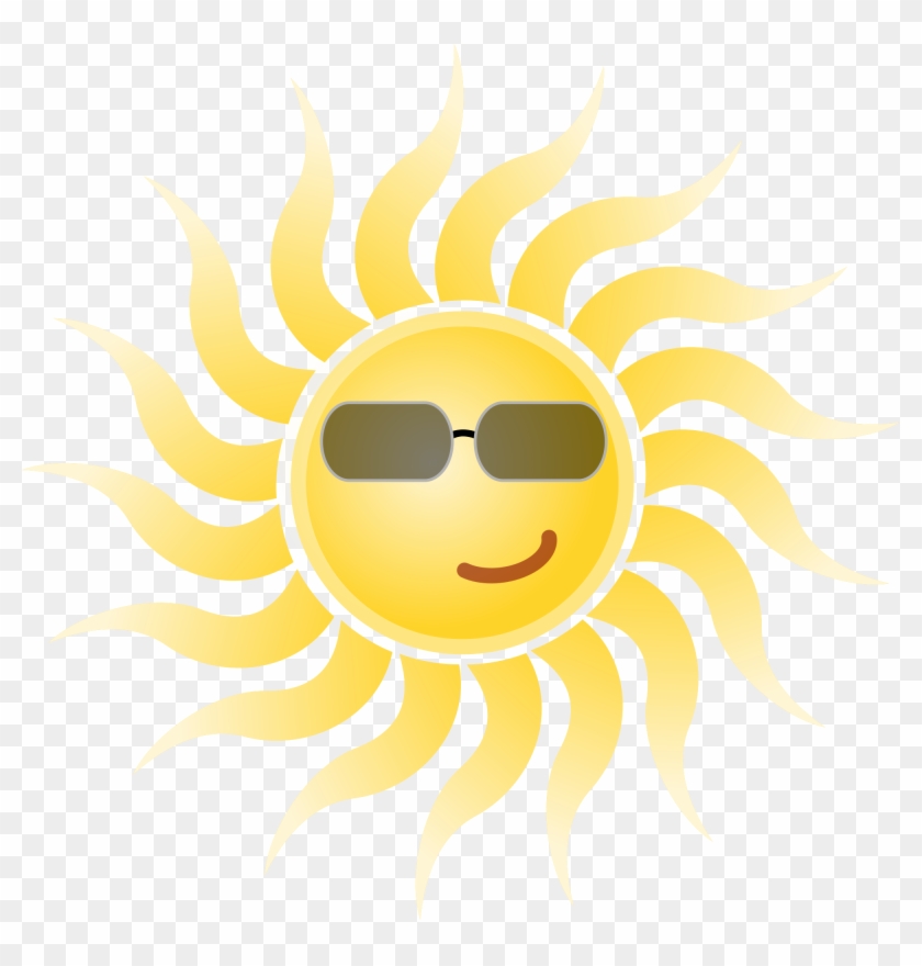 Smiling Sun Clipart 15, - Sun With Glasses Png #472561
