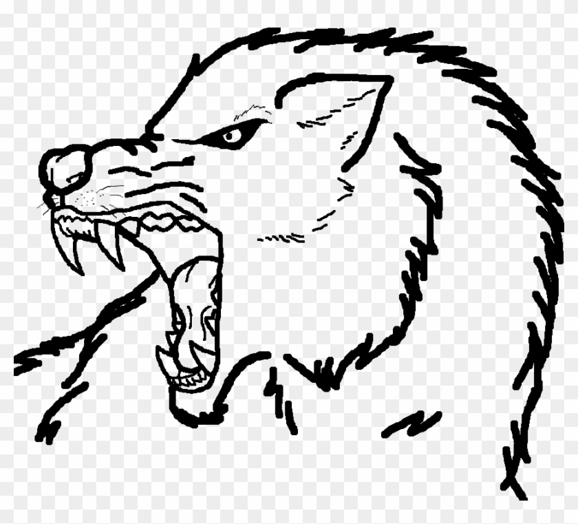 simple howling wolf drawing