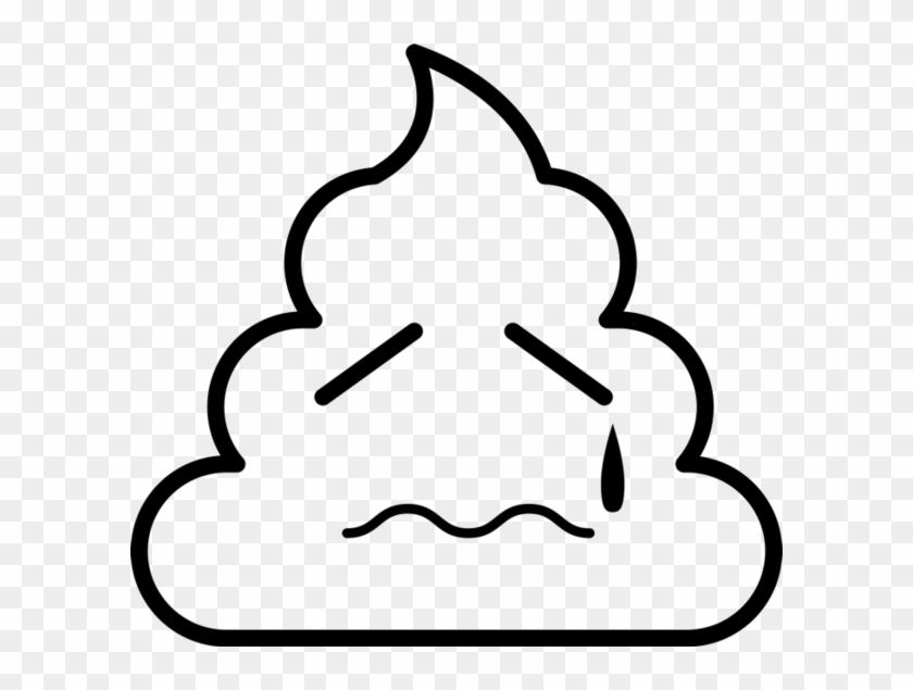 Crying Poop Emoji Rubber Stamp - Draw A Poop Emoji #472650