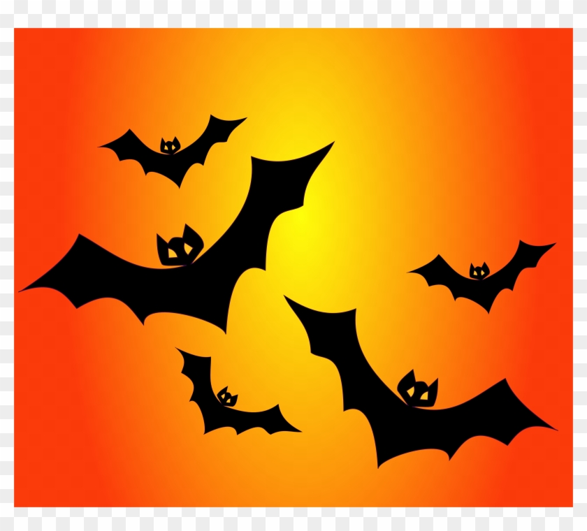 Bats On Orange - Hantu Kelelawar #472749
