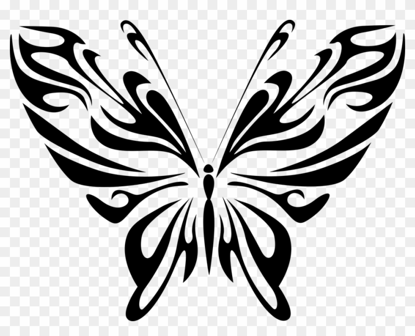 Black And White Butterflies Pictures 12, - Butterfly Line Art Png #472904