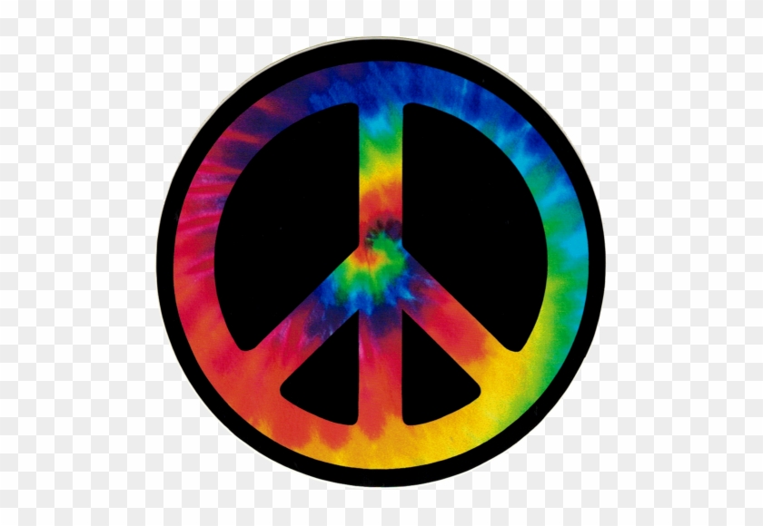 Peace Sign - Peace Sign Tie Dye Small Bumper Sticker Decal 3 5 Circular #472912