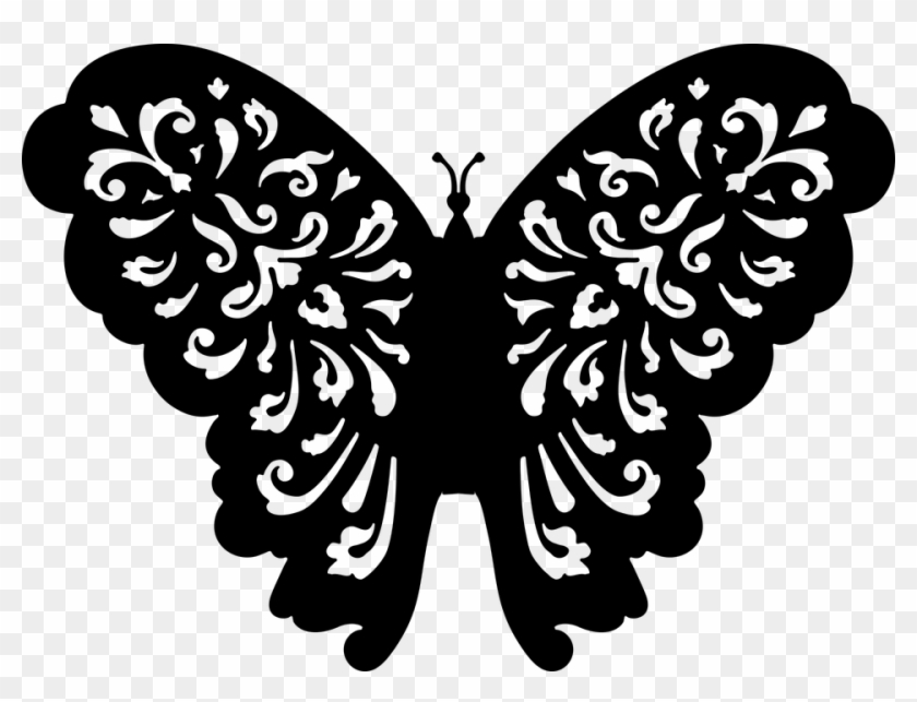 Border Design Black And White Butterfly 11, - Free Butterfly Svg Files #472939