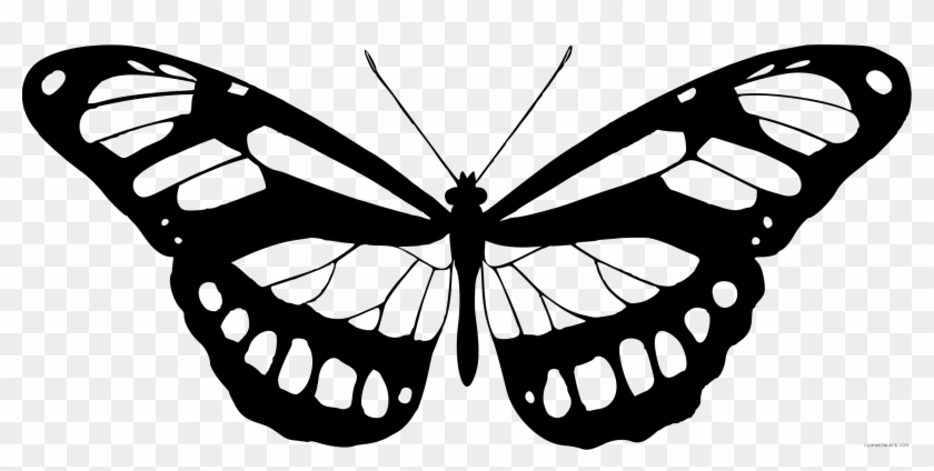 Black And White Butterfly Animal Free Black White Clipart - Kelebek Vectör #472959