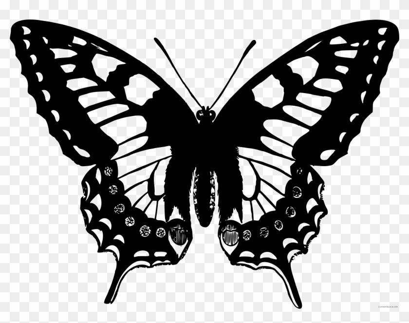 Black And White Butterfly Animal Free Black White Clipart - Swallowtail Butterfly Clip Art #472964