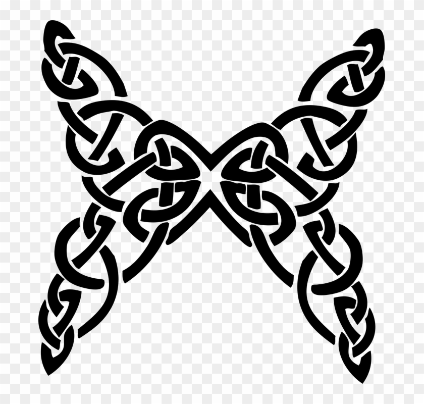Border Design Black And White Butterfly 21, Buy Clip - Celtic Knot Butterfly #472972