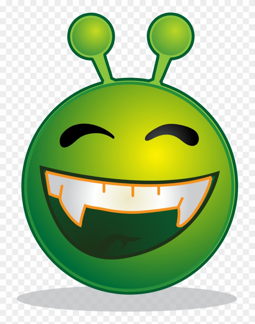 Free Vector Smiley Green Alien Aaah Clip Art - Alien Smiley #473067