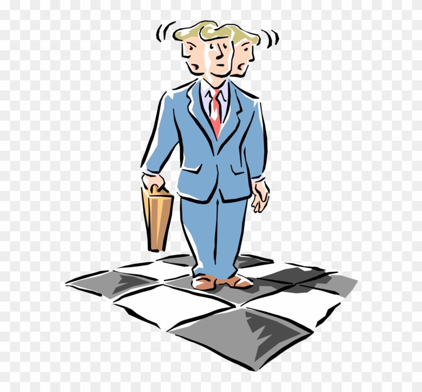 Vector Illustration Of Confused Businessman Caught - Boundary Spanning #473094