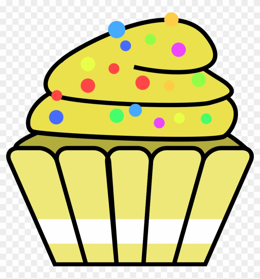 Clip Art Of A Cupcake Medium Size - Yellow Cupcake Clipart #473166