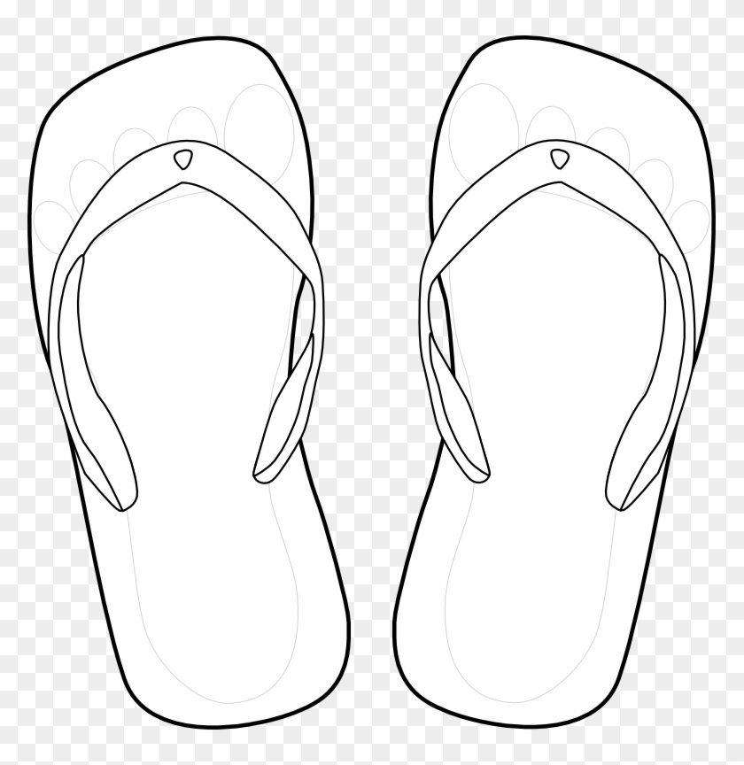 Thong 4 Blue Foot Svg Openclipart - Thongs Black And White #473178