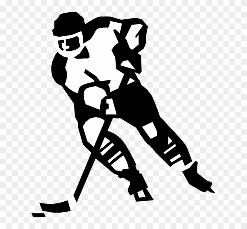 Vector Illustration Of Sport Of Ice Hockey Player Skating - Hockey Clipart Transparent Background #473279