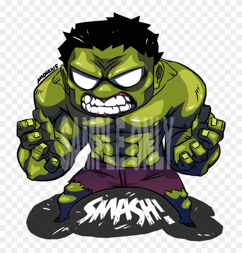 Chibi Hulk Smash By Ah-mon - Chibi Hulk Transparent #473330