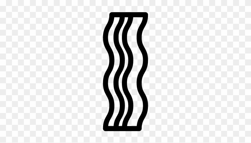 Bacon Strip Vector - Bacon Clipart Black And White #473552