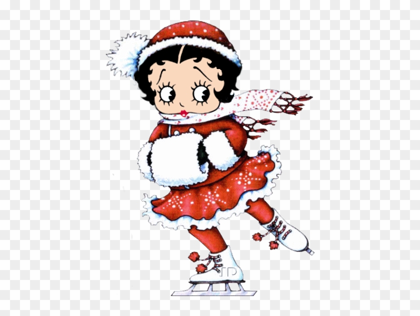 Little Betty Is Ice-skating In Her Christmas Outfit - Betty Boop Ice Skating #473828