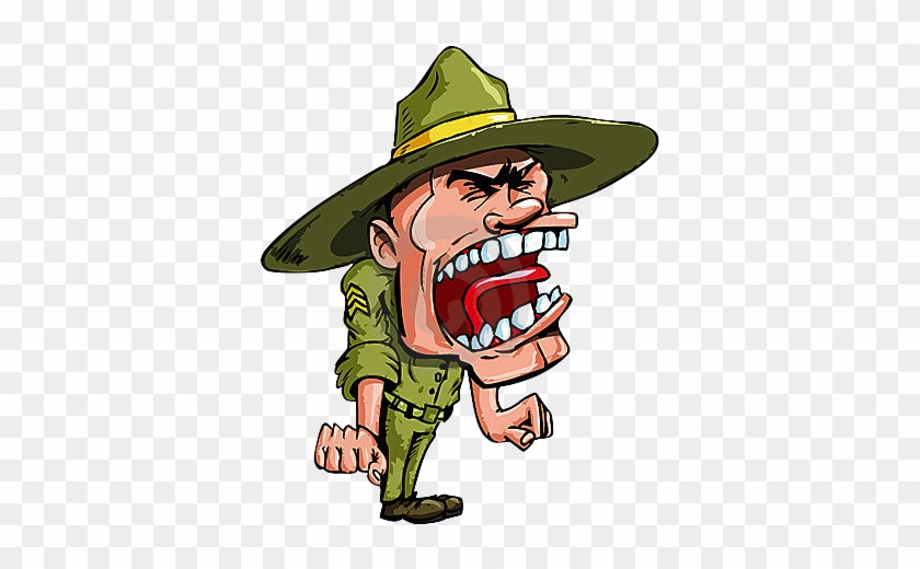 Angry Cartoon Drill Sergeant - Clipart Sergeant #473846