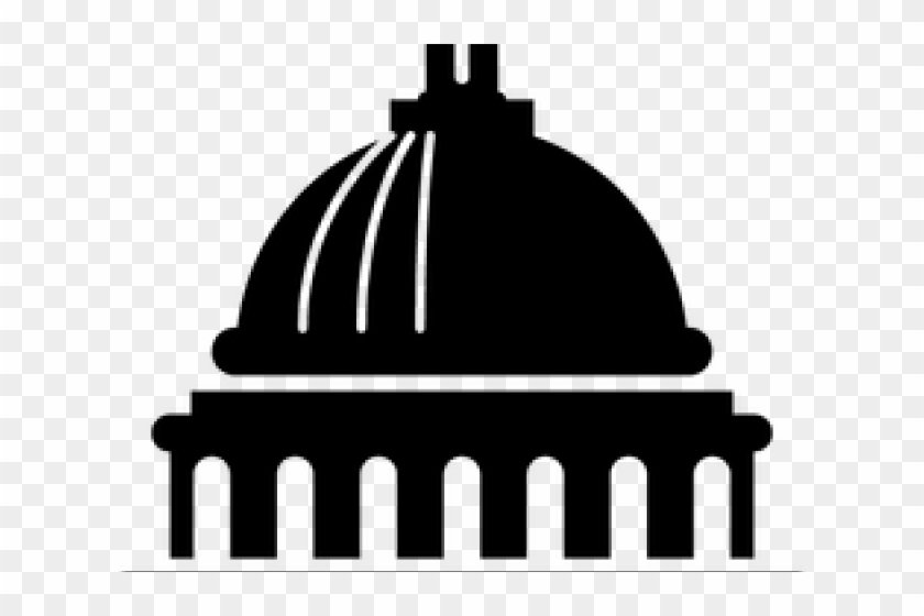 Political Clipart Dome Building - Capitol Silhouette Transparent #474275