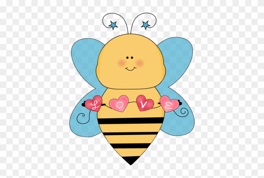 Blue Love Bee Clip Art - Love Bee Clipart #474553