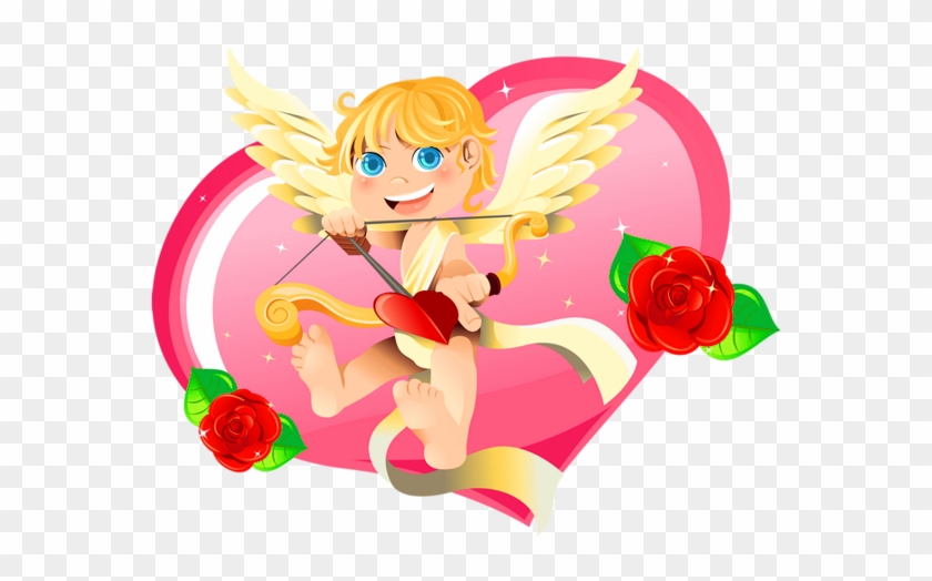 Valentine Cupid With Heart Decor Png Clipart - Valentine's Day #474626