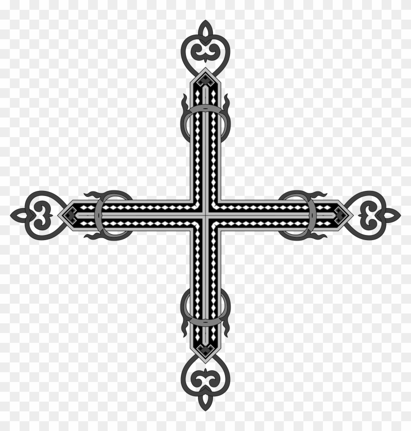 Floral Flourish Cross 4 - Clip Art #474810