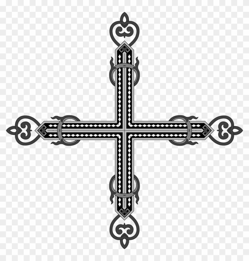 Floral Flourish Cross 4 - Clip Art #474810