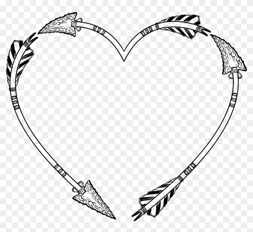 Free Clipart Of A Flint Arrow Heart Shaped Frame - Heart Shaped Frame Png #474870