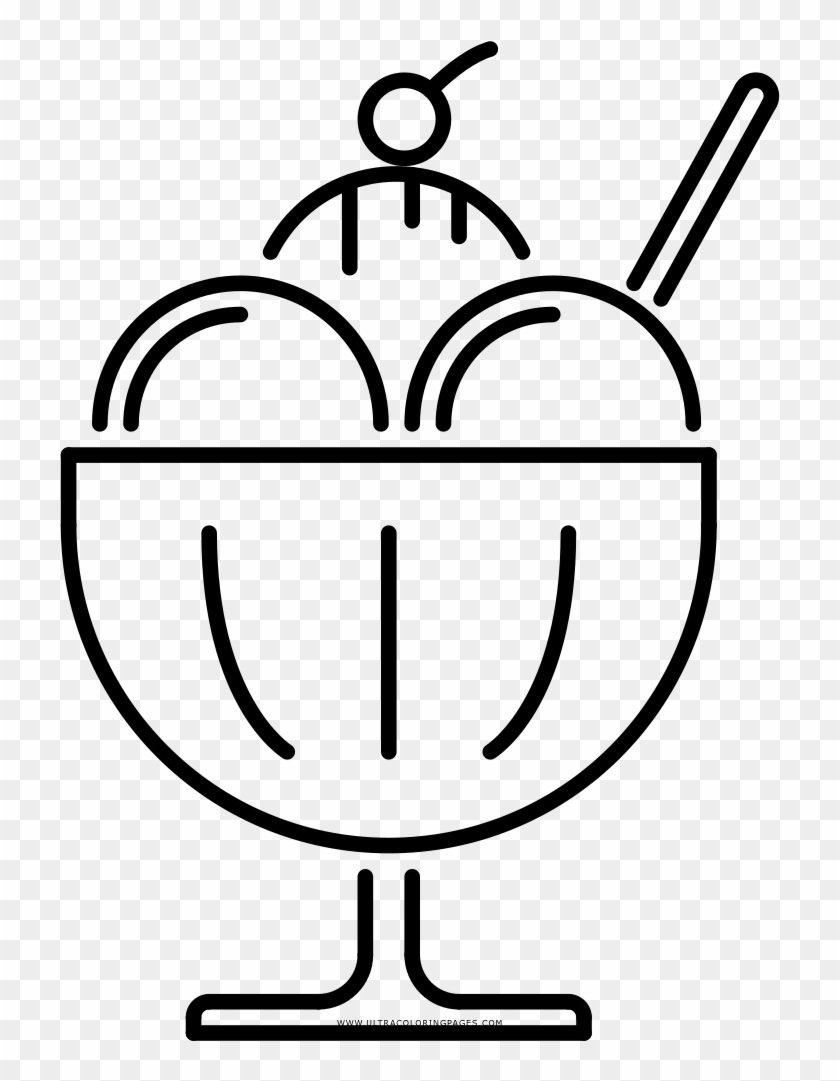 Ice Cream Sundae Coloring Page - Sundae #475102