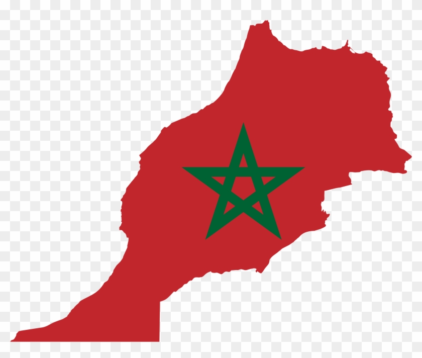 Moroccan Flag Clip Art - Morocco Flag Map Png #475160