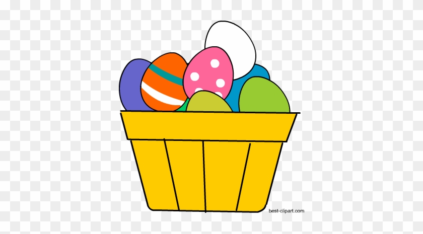 Basket Full Of Colorful Easter Eggs Clip Art - Easter Egg #475165