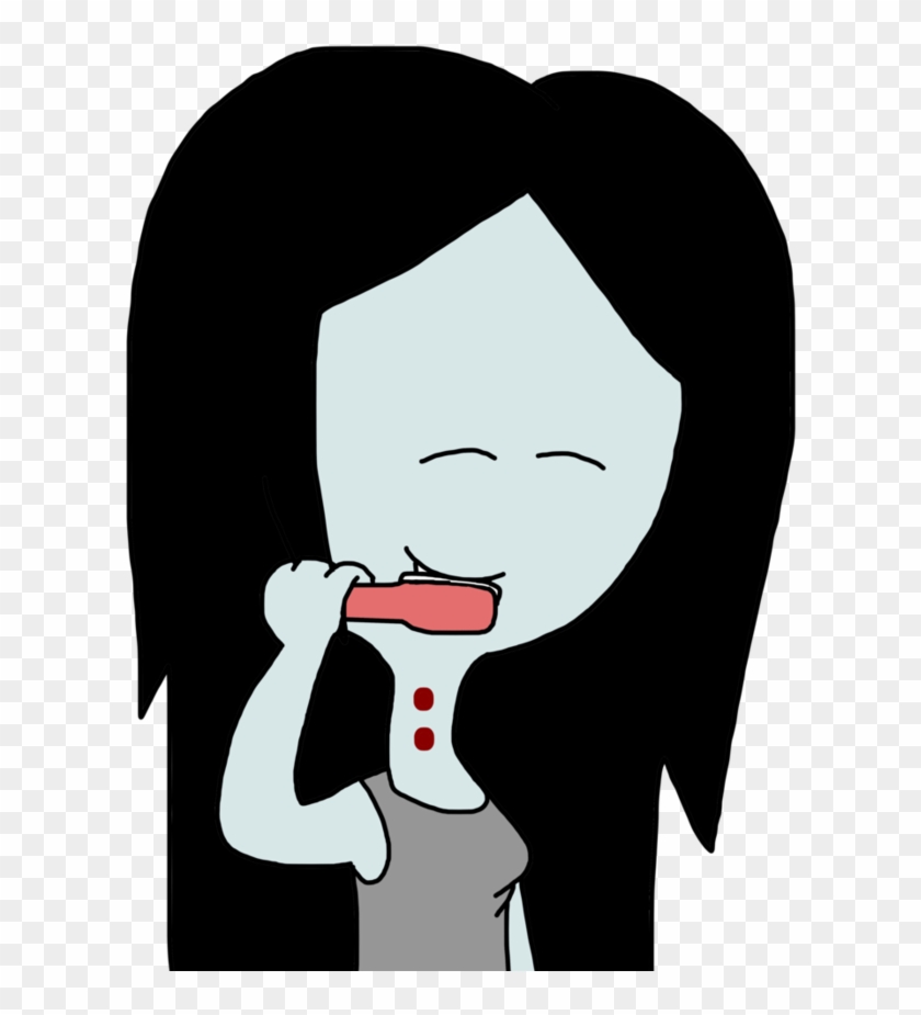 Marceline Brushing Her Fangs By Marcospower1996 - Cartoon #475187