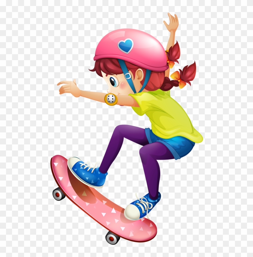 School Clipartgirls - Skate Board Girl Clipart #475208