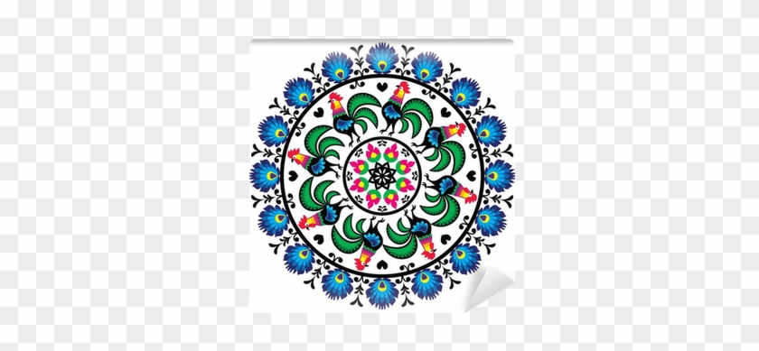 Polish Traditional Folk Art Pattern In Circle With - Folk Art #475272