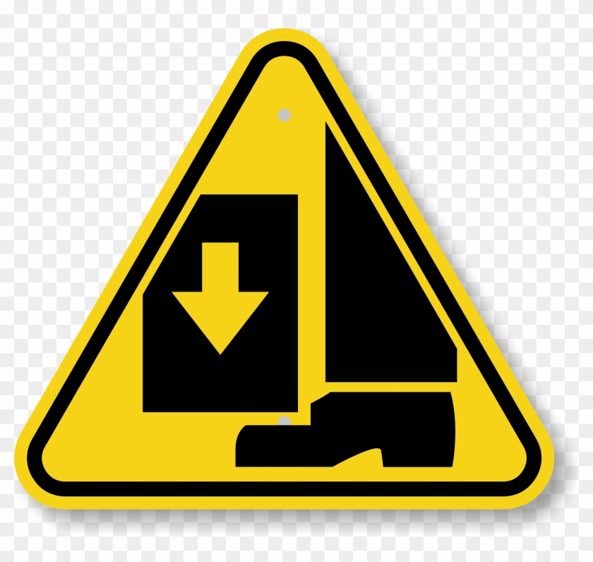 International Crushing Of Toes/foot Hazard Iso Sign - Warning Sign Hand #475478