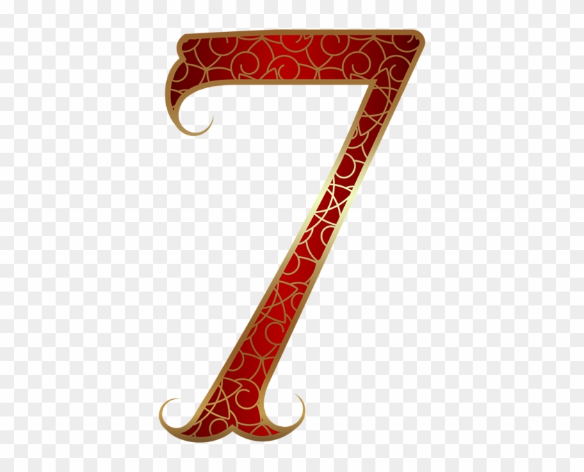 Gold Red Number Seven Png Clip Art Image Clipart Decorative - Clip Art #476089