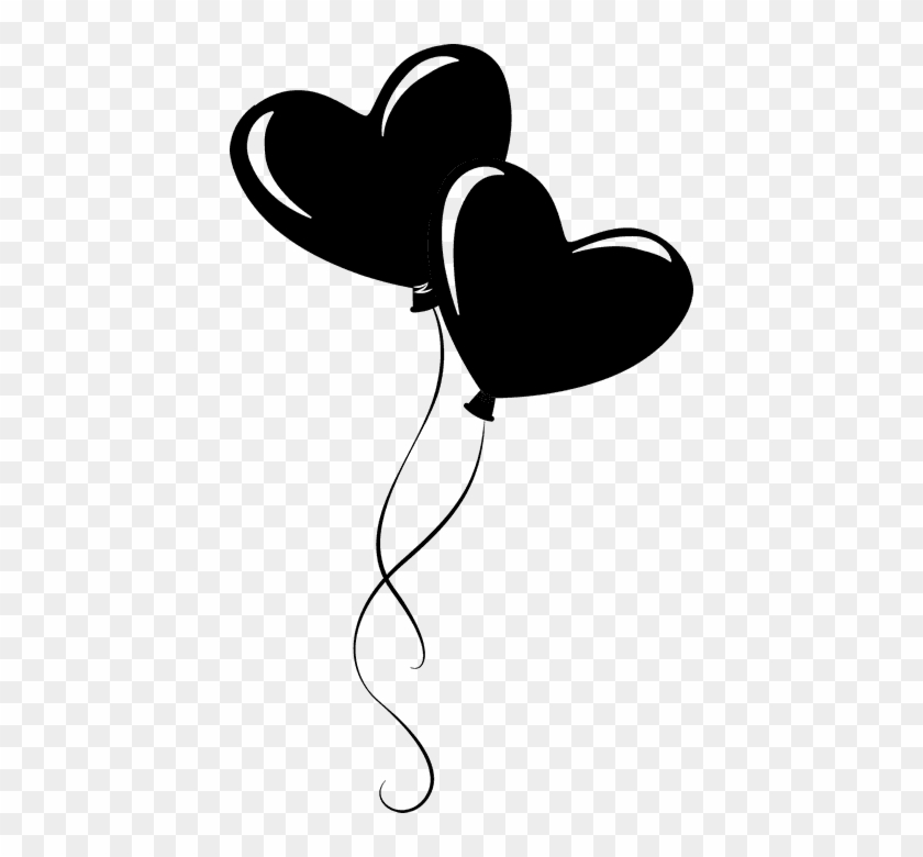 Heart Balloon Rubber Stamp - Heart Balloon Clip Art Black And White #476144