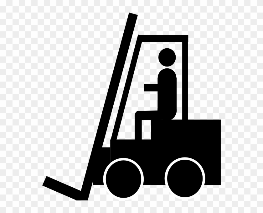 Fork Lift Black White Clipart - Forklift Clipart Black White #476271