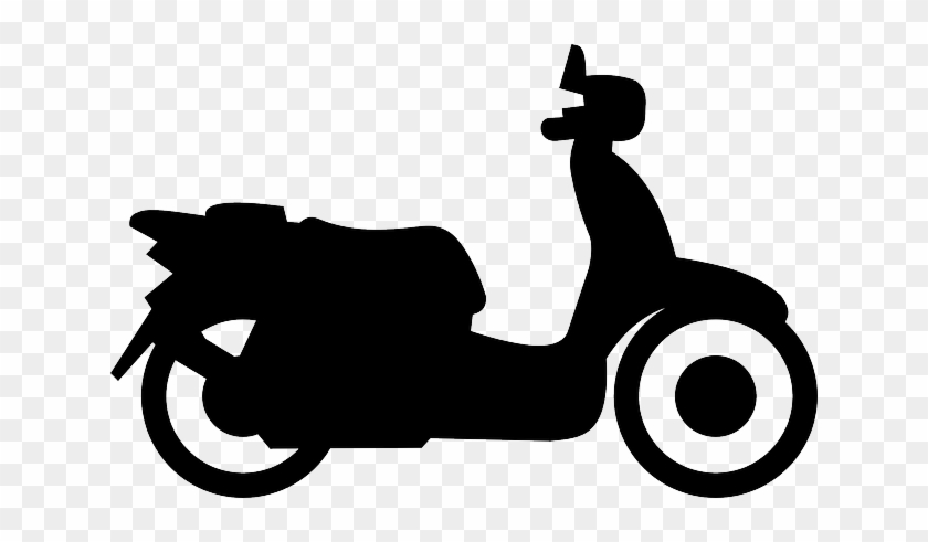 Silhouette Sign, Drive, Outline, Symbol, Drawing, Silhouette - Scooter Vector #476940