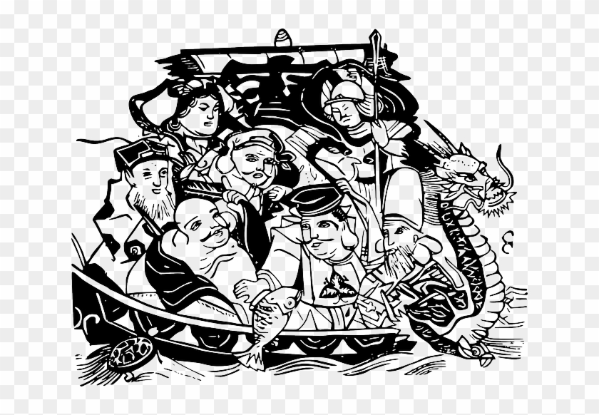 Boat People, Vikings, Japan, Shinto, Boat - 7 Lucky Gods Tattoo #476984