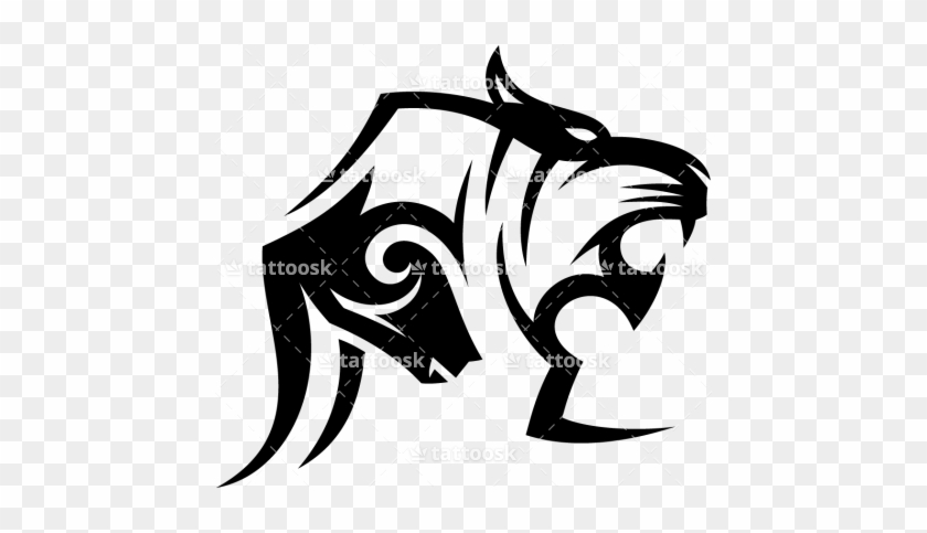 Tribal Bull And Tiger Head Tattoo ❥❥❥ Https - Simple Tribal Tiger Head  Tattoo - Free Transparent PNG Clipart Images Download